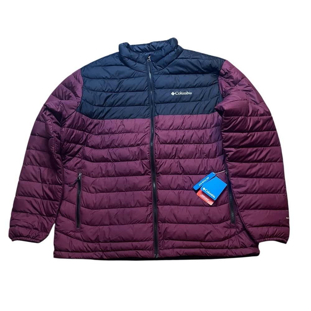 Columbia Mens XXL Powder Lite Il Jacket Omni Heat Zip Pockets Puffer Rich Wine